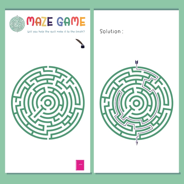 Juego de laberinto circular para niños