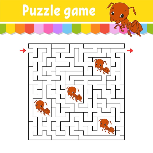 Juego de laberinto cuadrado para niños Rompecabezas para niños Laberinto enigma