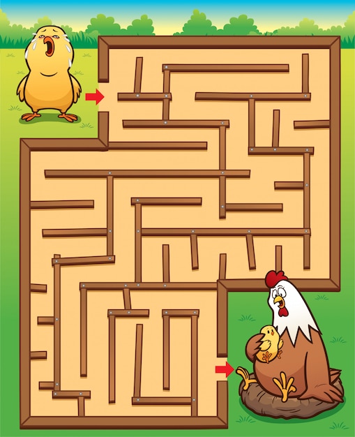 Juego de laberinto educativo little chick to hen