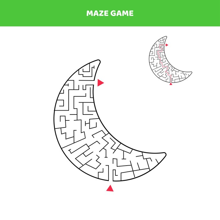 Vector juego de laberinto para niños. encuentra tu salida del laberinto. hoja de trabajo para niños.