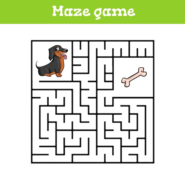 juego de laberinto para niños hoja de trabajo de dibujos animados lindo