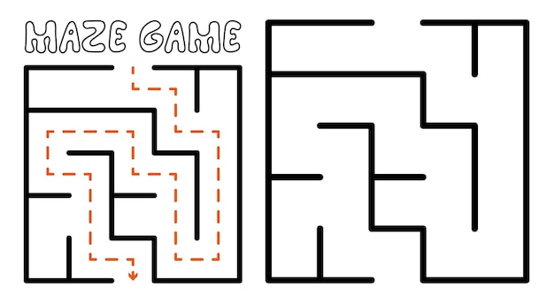 Juego de laberinto para niños Rompecabezas de laberinto simple con solución
