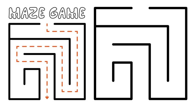 Juego de laberinto para niños Rompecabezas de laberinto simple con solución