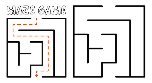 Juego de laberinto para niños Rompecabezas de laberinto simple con solución