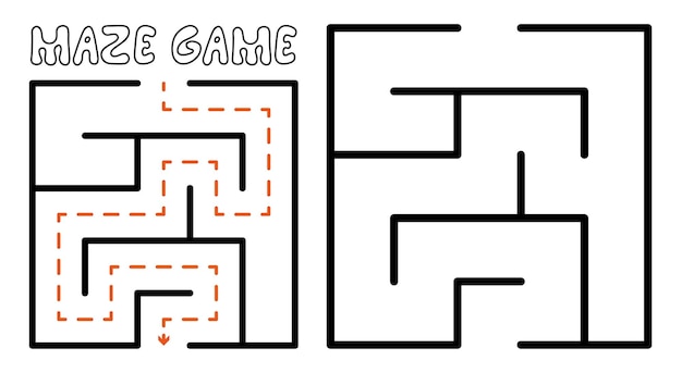 Juego de laberinto para niños Rompecabezas de laberinto simple con solución