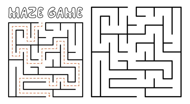 Juego de laberinto para niños Rompecabezas de laberinto con solución