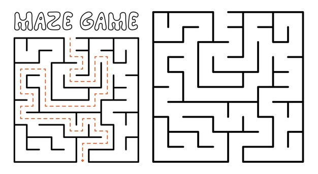 Juego de laberinto para niños Rompecabezas de laberinto con solución
