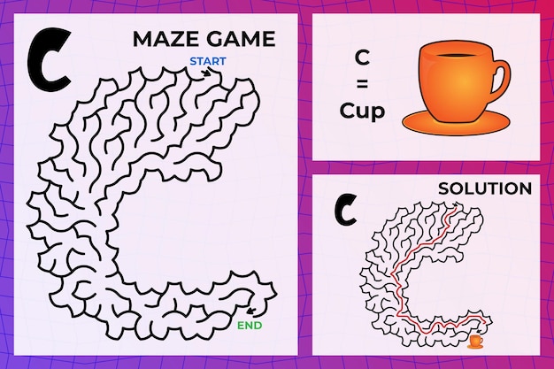 Vector juego de laberinto para niños