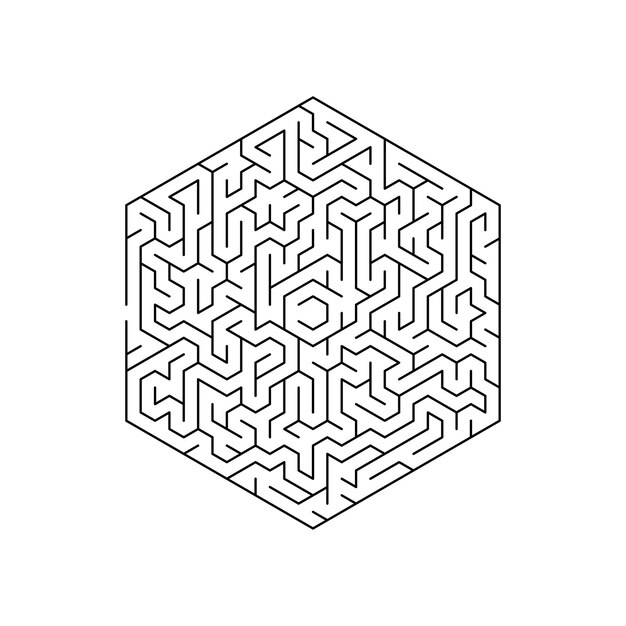 Juego de laberinto Rebus prueba de desafío de laberinto hexagonal