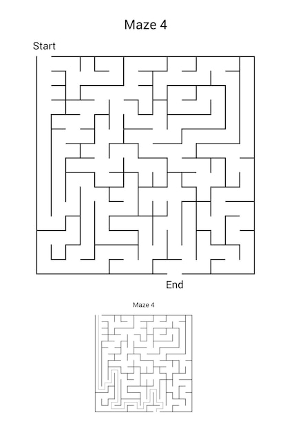 Juego de laberinto de rompecabezas vectoriales con solución