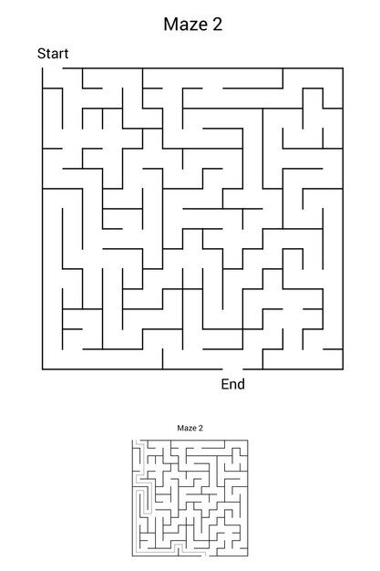 Juego de laberinto de rompecabezas vectoriales con solución