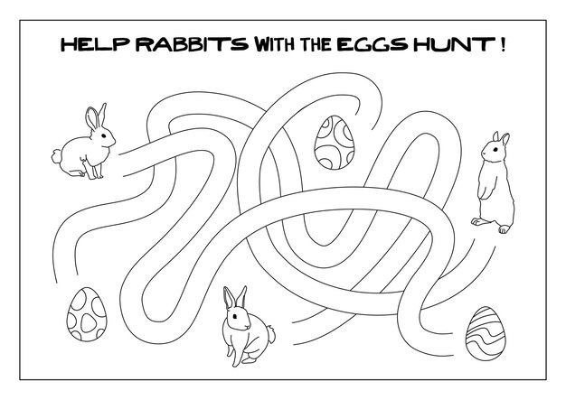 Juego de laberinto simple de Pascua para niños.