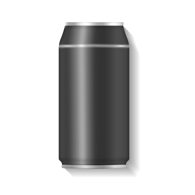 Juego de latas de aluminio para bebidas Lata metálica realista para cerveza refresco limonada jugo bebida energética Vector