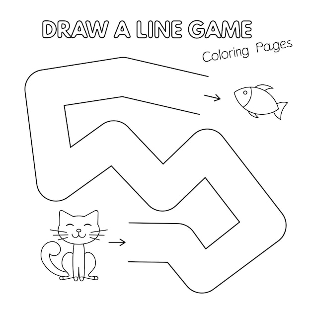 Juego de libro para colorear de gato de dibujos animados para niños