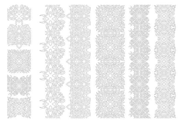 Juego de libros para colorear con pinceles tribales