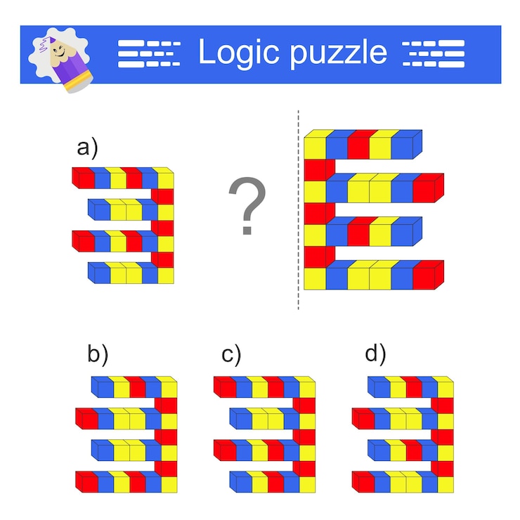 Vector juego de lógica prueba de entrenamiento de coeficiente intelectual encontrar la red correcta hoja de trabajo de práctica para niños la respuesta es d