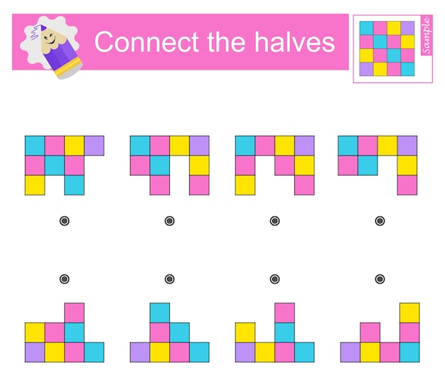 Juego de lógica Tareas de atención para niños Prueba de entrenamiento de coeficiente intelectual Hoja de trabajo imprimible