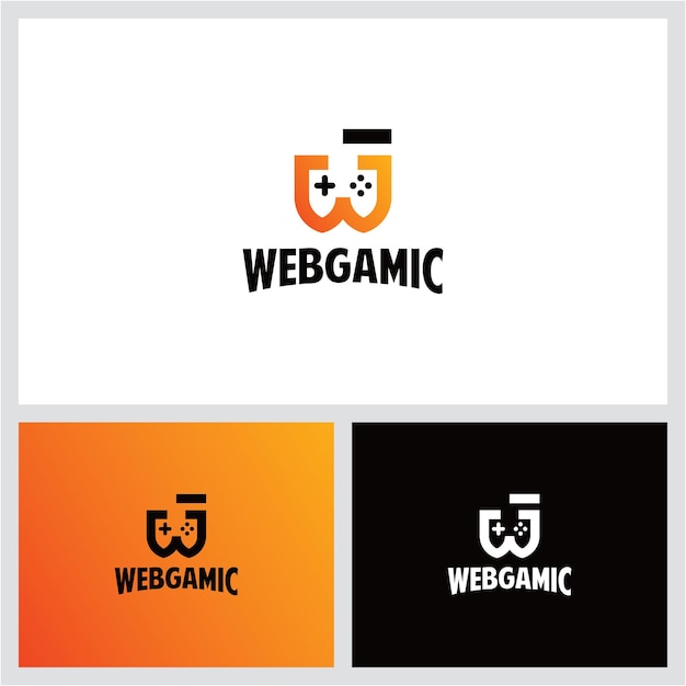 Juego logo letra wg vector