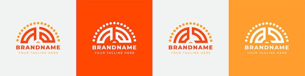 Juego de logotipos letter aq y qa sunrise adecuado para cualquier negocio con iniciales aq o qa