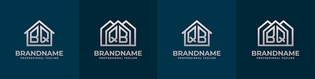 Juego de logotipos Letter BQ y QB Home Adecuado para cualquier negocio relacionado con el interior de la construcción de bienes raíces con iniciales BQ o QB