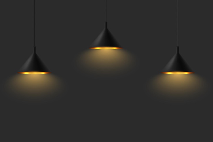 Vector juego de luminarias de techo de lámpara de techo negro moderno