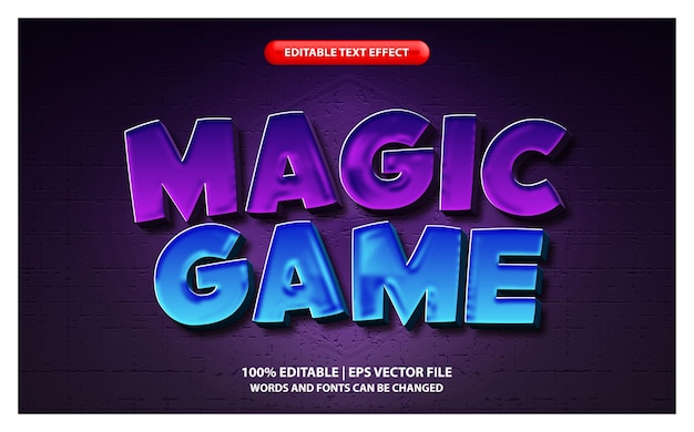 juego de magia de efecto de texto editable