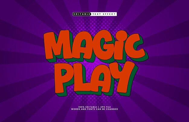 juego mágico efecto de texto editable con un juego y efecto de texto alegre