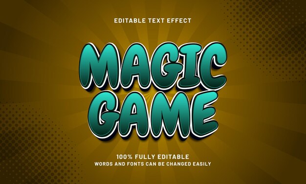 juego mágico efecto de texto editable con un juego y estilo de texto para niños