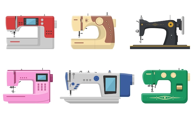 Juego de máquinas de coser Dispositivos mecánicos para coser telas y crear prendas