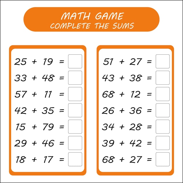 Juego de matemáticas para la escuela - poner respuestas correctas