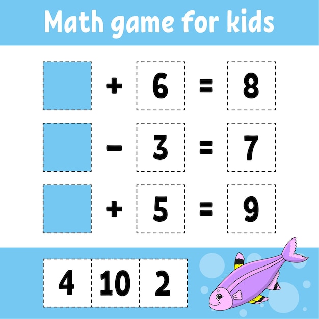 Juego de matemáticas para niños.