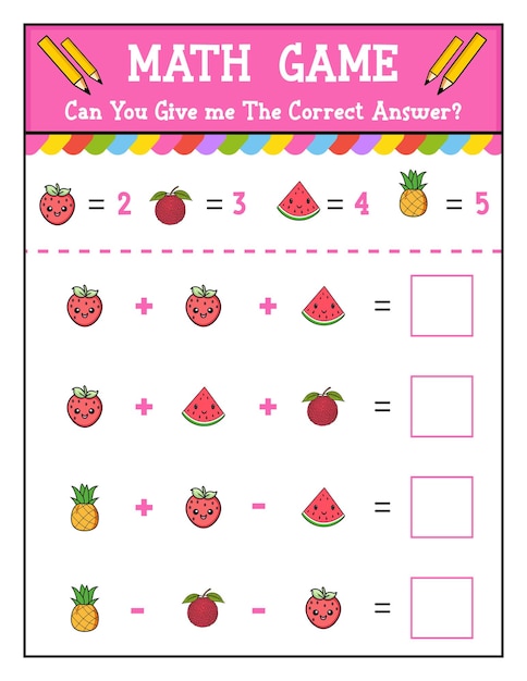Juego de matemáticas preescolar para niños Juego de contar con frutas