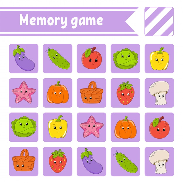 Vector juego de memoria para niños.