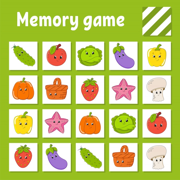 Vector juego de memoria para niños.