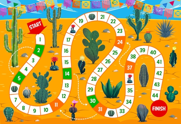 Juego de mesa para niños desierto mexicano con cactus