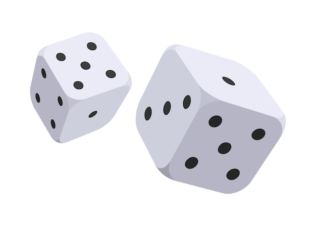 Juego de mesa plano vista isométrica aislado icono de color de los dados juego de mesa de dibujos animados juego de mesa familiar