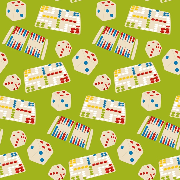 Juego de mesa con temática de patrones sin fisuras Fondo de textura enlosable vectorial aislado Serie de patrones de juegos y apuestas