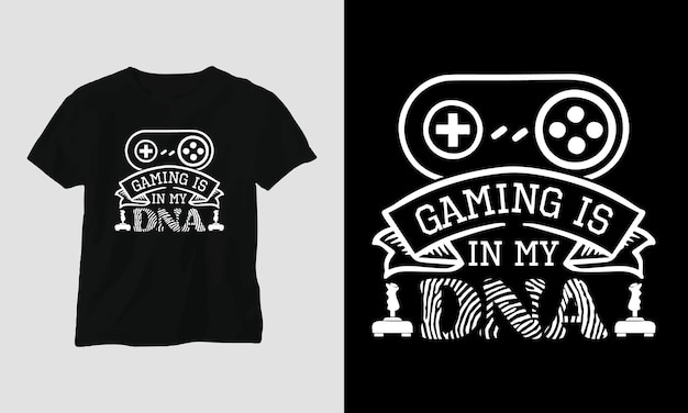 Vector el juego está en mi adn - diseño de ropa y camiseta svg para juegos