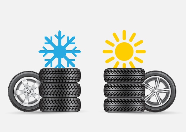 Juego de neumáticos de invierno de verano