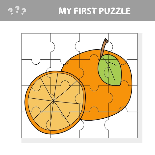 Juego para niños, aplicación simple para niños con frutas de naranja dulce, mi primer rompecabezas