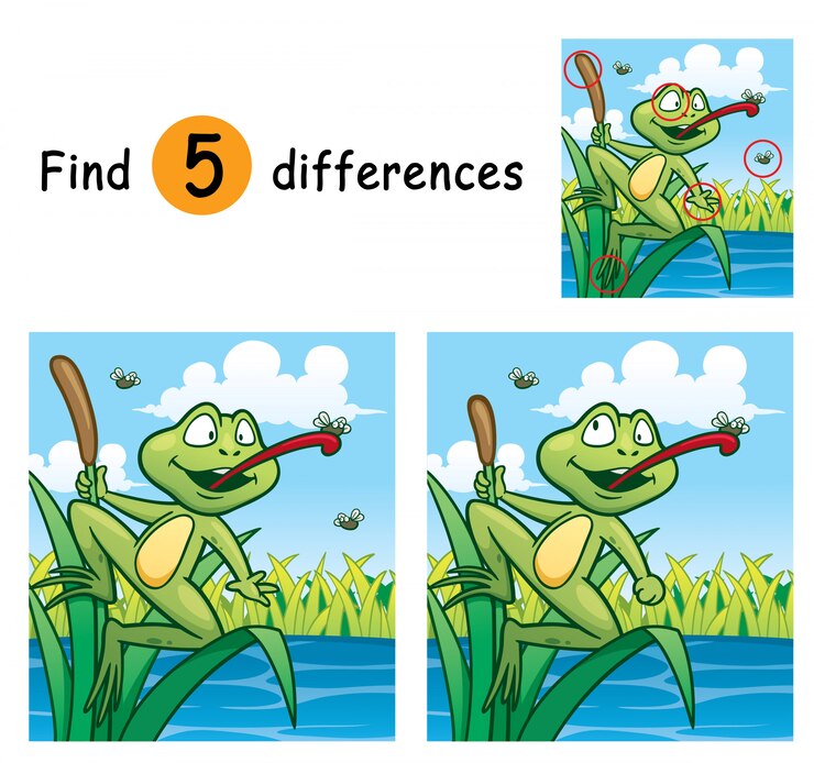 Vector juego para niños encuentra diferencias