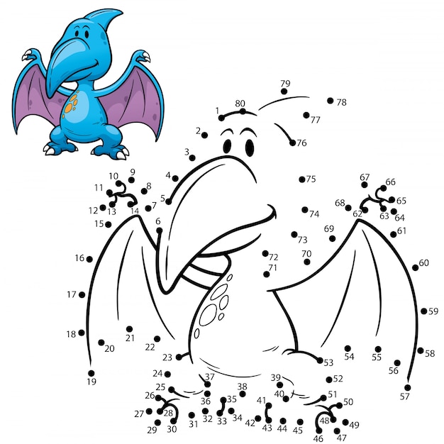 Juego para niños punto a punto dinosaurio
