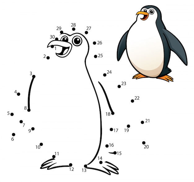 Juego para niños punto a punto Penguin