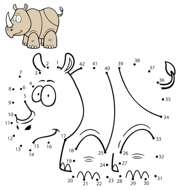 Juego para niños punto a punto Rhino