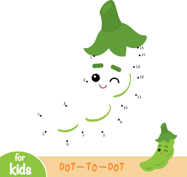 Juego de números, educación punto a punto juego para niños, Guisantes
