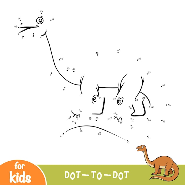 Juego de números, juego de educación punto a punto para niños, Apatosaurus