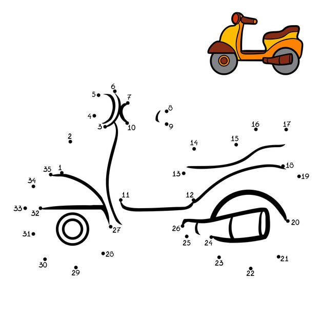 Juego de números, juego de educación punto a punto para niños, Scooter