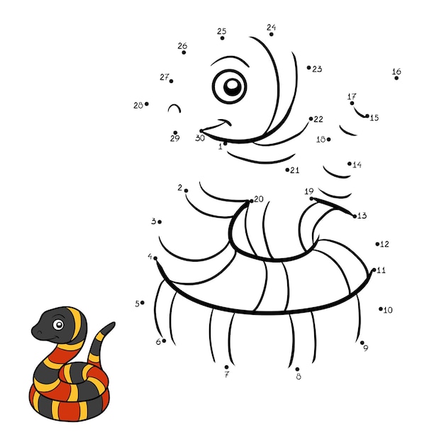 Juego de números, juego de punto a punto educativo para niños, Micrurus