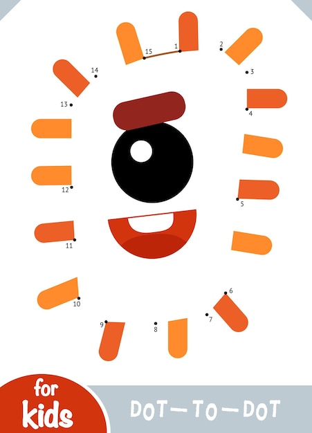Juego de números punto a punto juego para niños Caracteres de bacterias y virus lindos
