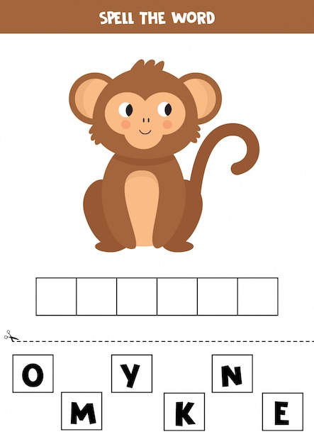 Juego de ortografía para niños. Crucigrama elemental.